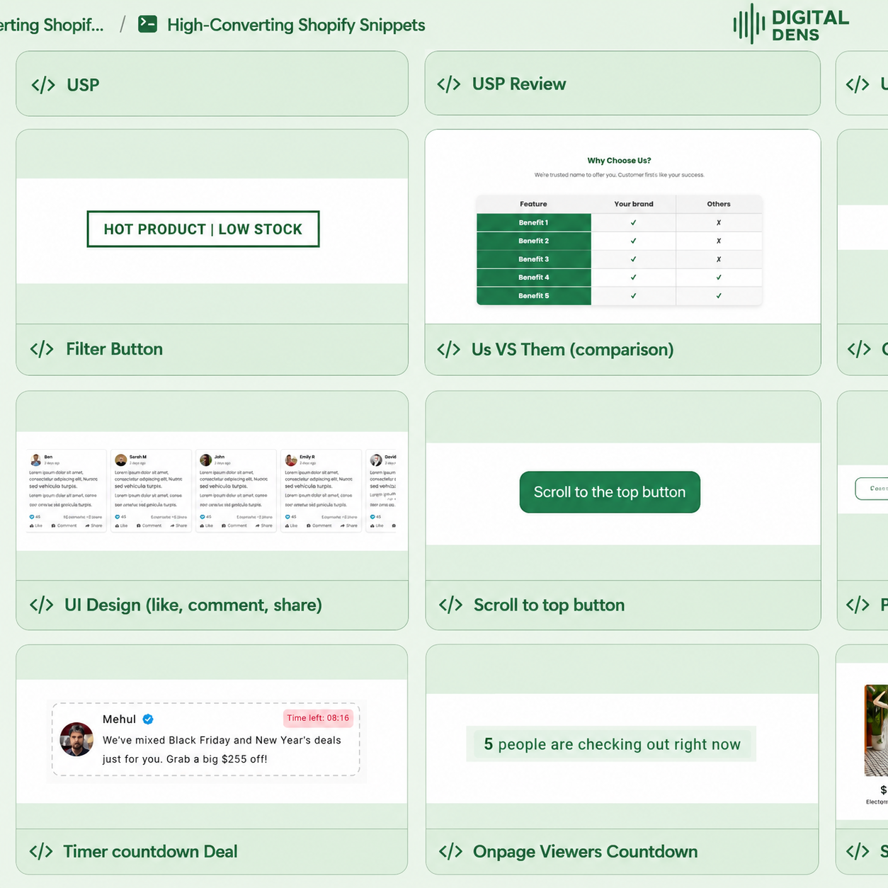 High Converting Snippets